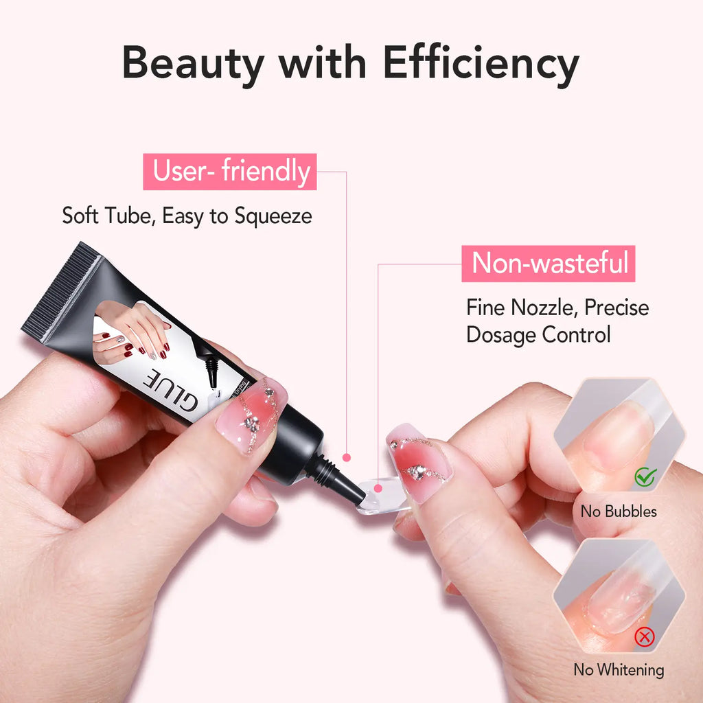 Newly Upgraded 10g Quick-Drying Semi-Solid Nail Glue with 10ml Remover – Long-Lasting Adhesive Gel for Press-On Nails, Acrylic Tips, and Salon-Quality Nail Kits – Easy Application, No UV Lamp Needed for Home or Salon Use