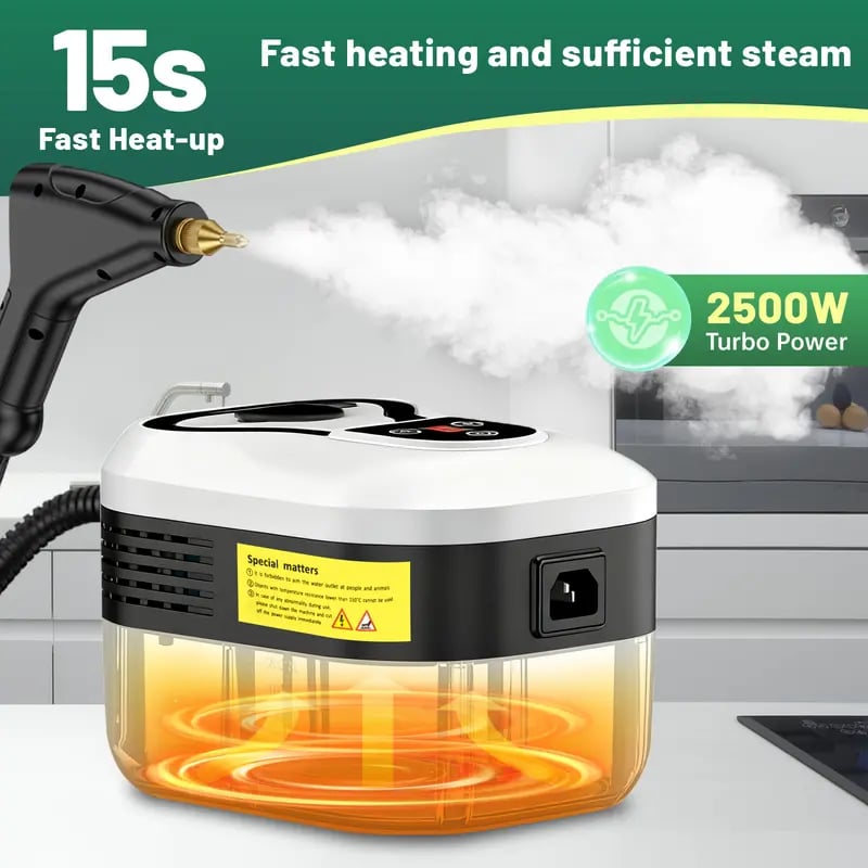 🔥Portable Handheld Steam Cleaner with 10 Accessories, Adjustable Levels, Fast Heat-Up Steamer for Kitchen, Bathroom, Tile & Car Cleaning