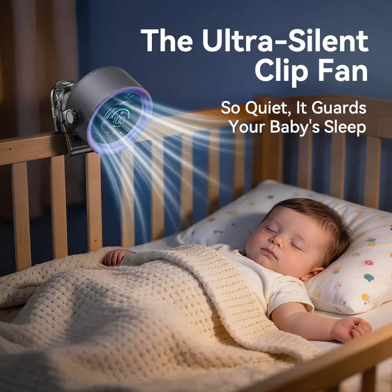 Rechargeable Portable Clip on Fan-100-Speed Touch Control, LED Display, 360° Rotate Quiet Turbo Desk Fan, Small Battery Operated USB Fan for Stroller Bed Travel Camping Golf Gym