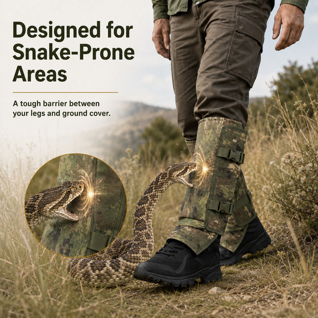 Unisex Adjustable Outdoor Snake-Resistant Leg Gaiters, Abrasion-Resistant Durable Fabric Protective Gear for Hunting, Hiking