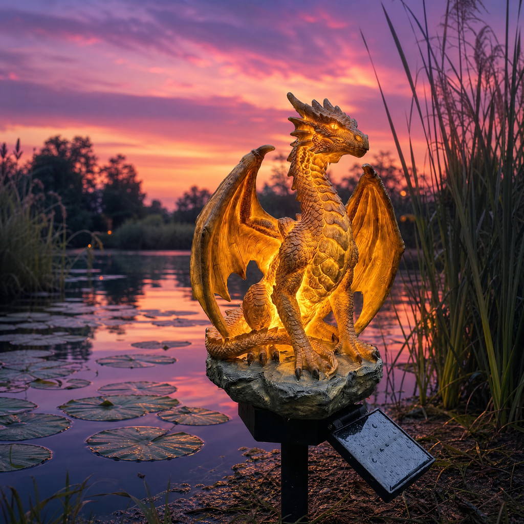 🔥Limited Time 49% Off🐉✨Dragon Legacy Golden Ember Edition Solar Garden Light