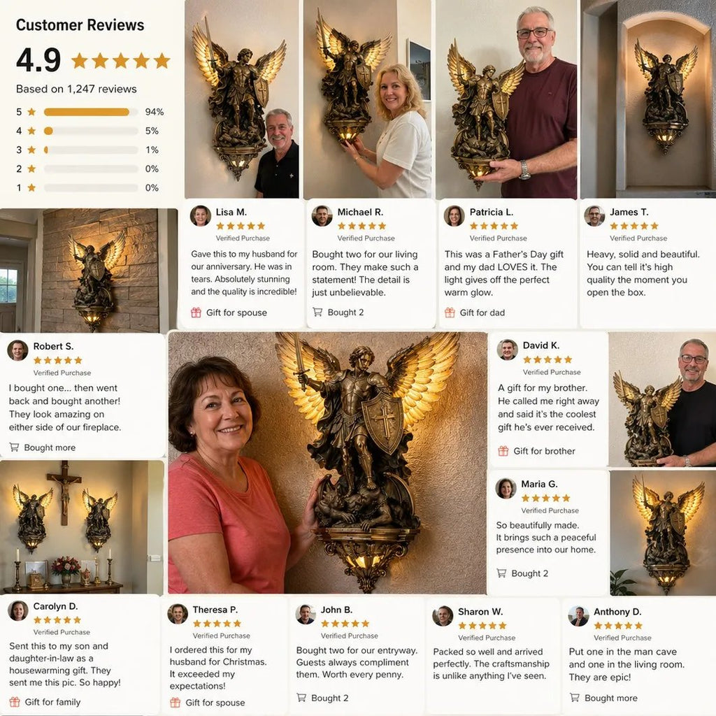 ✨St. Michael Guardian Angel Wall Light