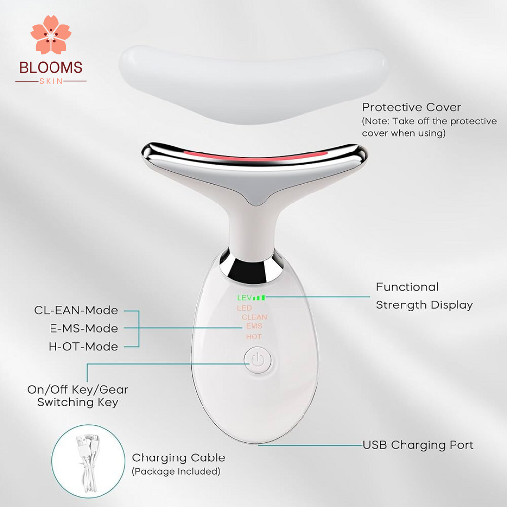 EMS Thermal Neck Lifting And Tighten Massager Electric Microcurrent Wrinkle Remover