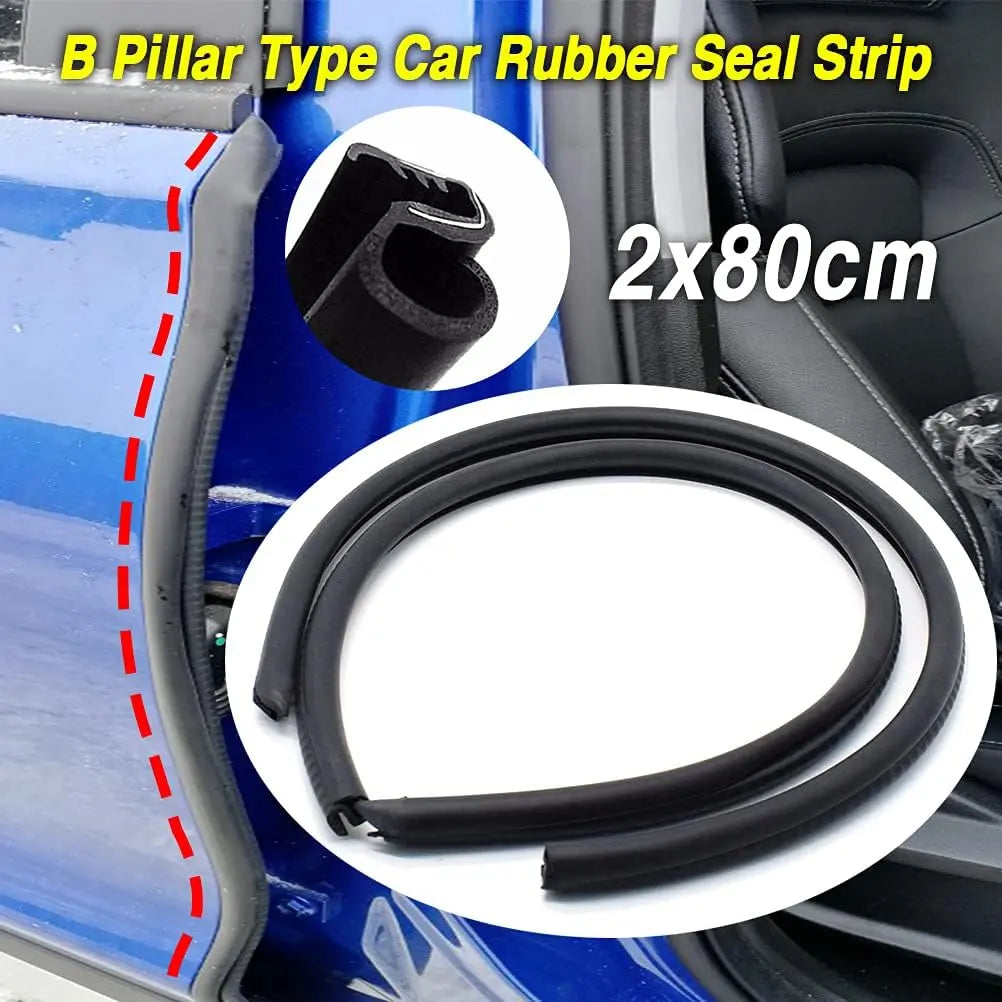 Car Door Seal Strip - 2PCS B-Pillar Seal Strip, Automotive Rubber Frame Universal for Cars, Trucks, SUV, RVs