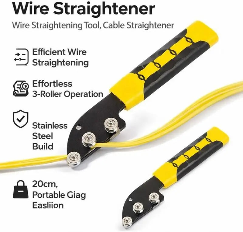 Stainless Steel Cable Straightener Tool - Professional Manual Untwisting & Bending Device for Electricians, HVAC & Telecom Projects
