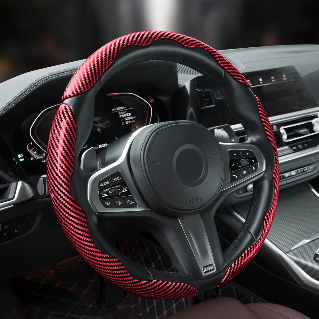 🚗Car Steering Wheel Cover, Non slip Design Steering Wheel Protector, Universal Car Steering Wheel Cover for 15 Inch