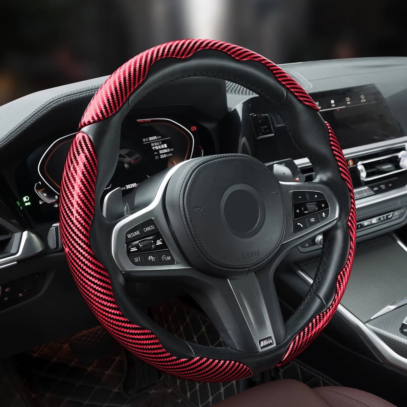 Car Steering Wheel Cover, Non slip Design Steering Wheel Protector, Universal Car Steering Wheel Cover for 15 Inch