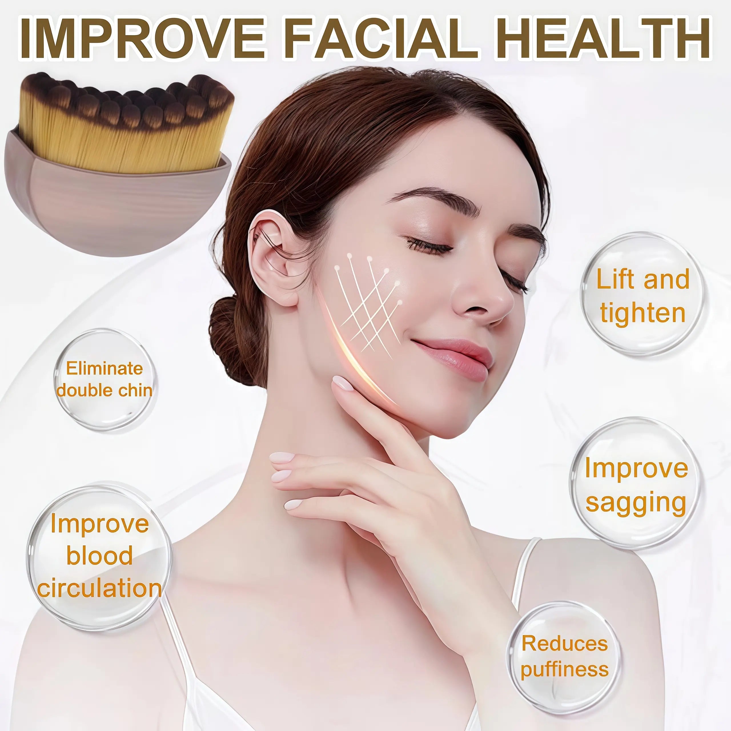 Lymphatic Contour Face Brush Set for Jawline Sculpting