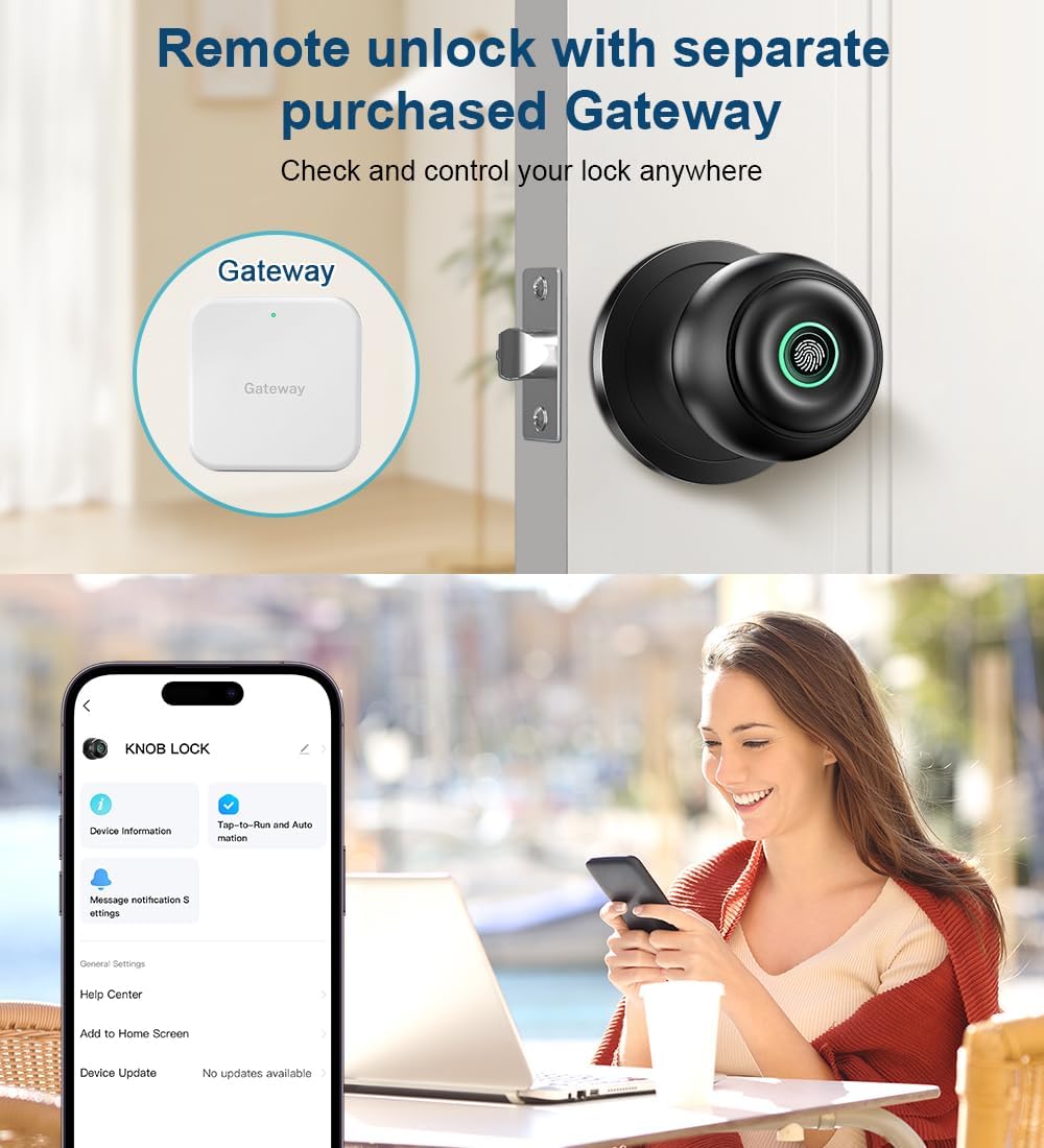 🔒 4-in-1 Fingerprint Smart Door Knob – Keyless Entry, APP Control, Easy Installation（Free shipping）