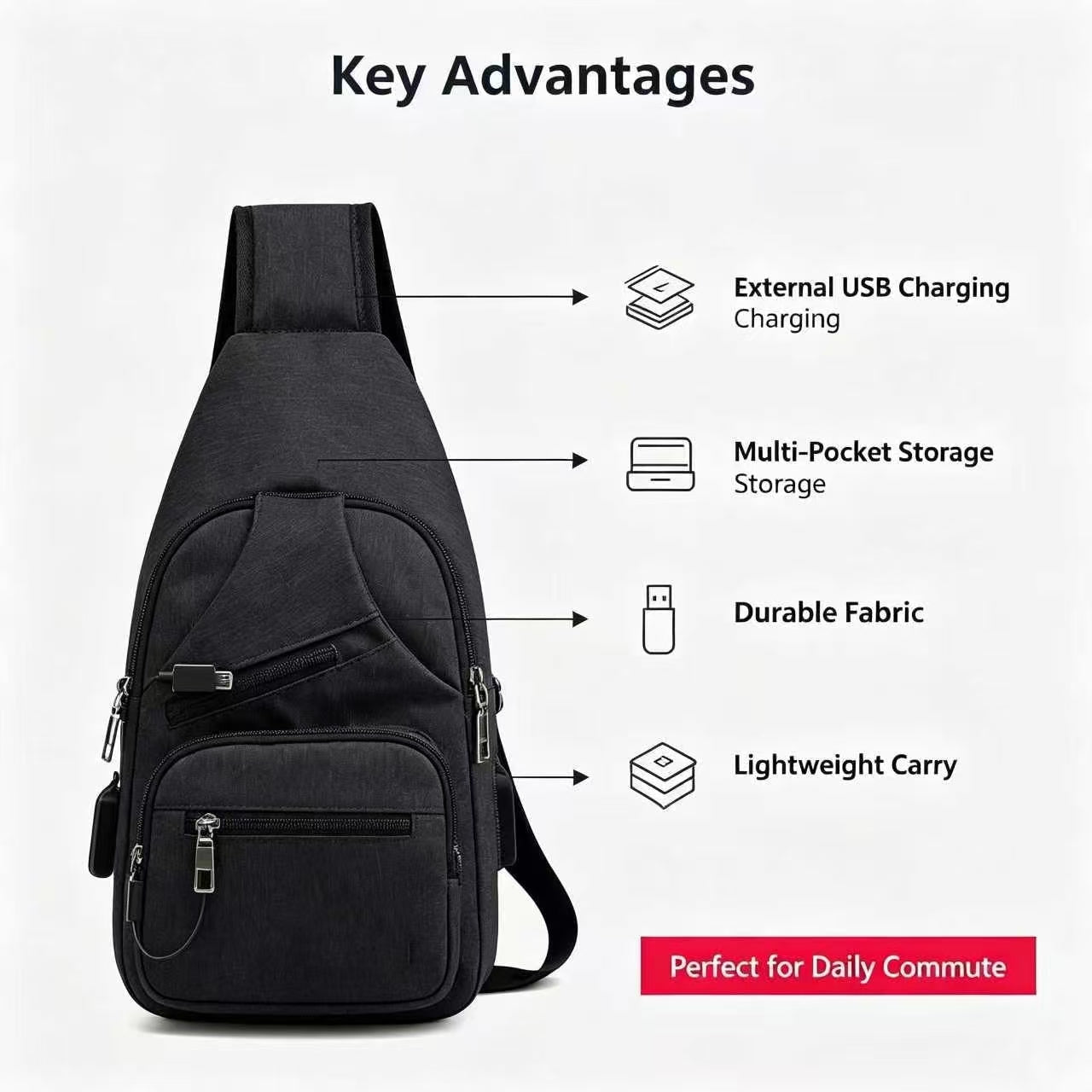 🔥Men's Waterproof Oxford Sling Chest Bag for Travel & Daily Use
