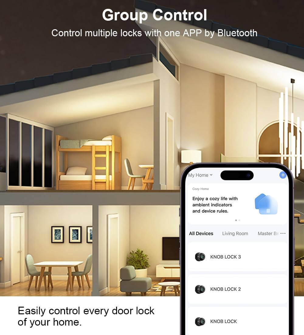 🔒 4-in-1 Fingerprint Smart Door Knob – Keyless Entry, APP Control, Easy Installation（Free shipping）