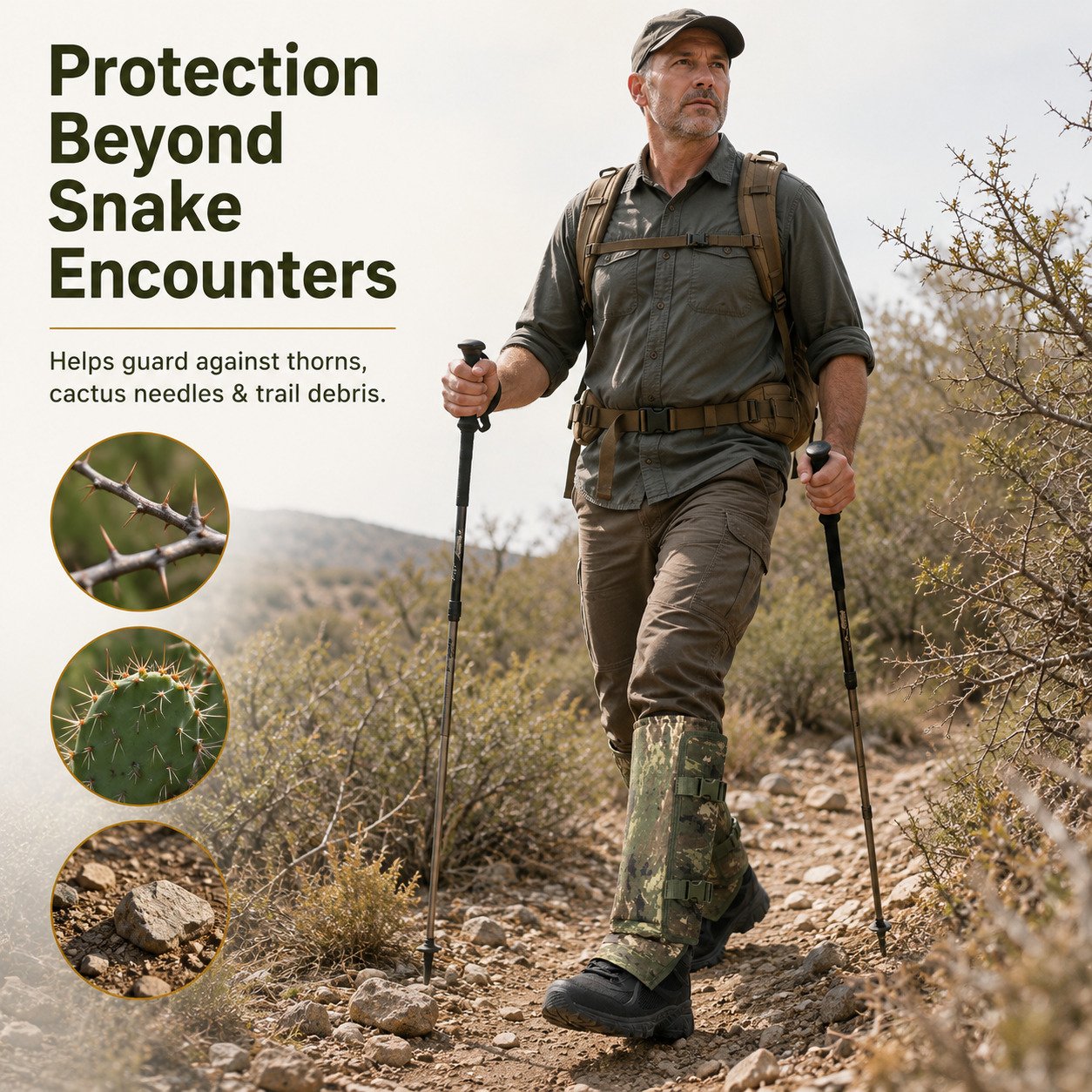🐍 Snake-Resistant Leg Gaiters – Adjustable, Abrasion-Resistant for Hunting & Hiking