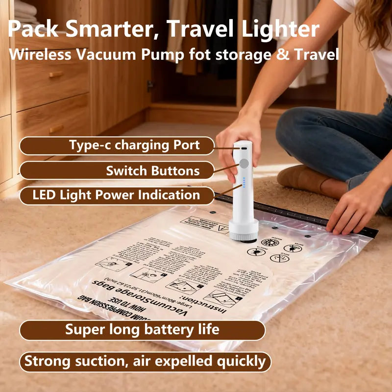 🔥Cordless Travel Vacuum Storage Compression Bag Set