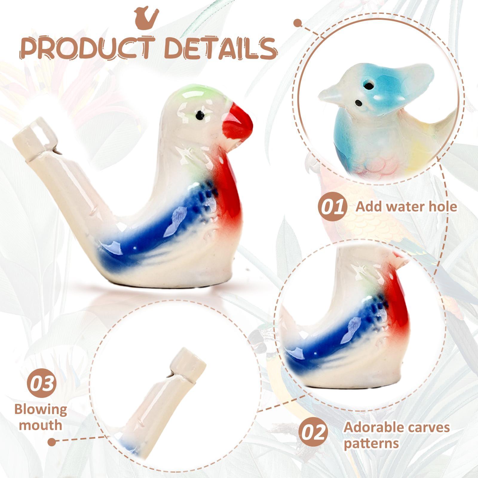🐦 Ceramic Water Bird Whistle – Handcrafted, Realistic Chirping, Add Water to Sing (3PCS Set)
