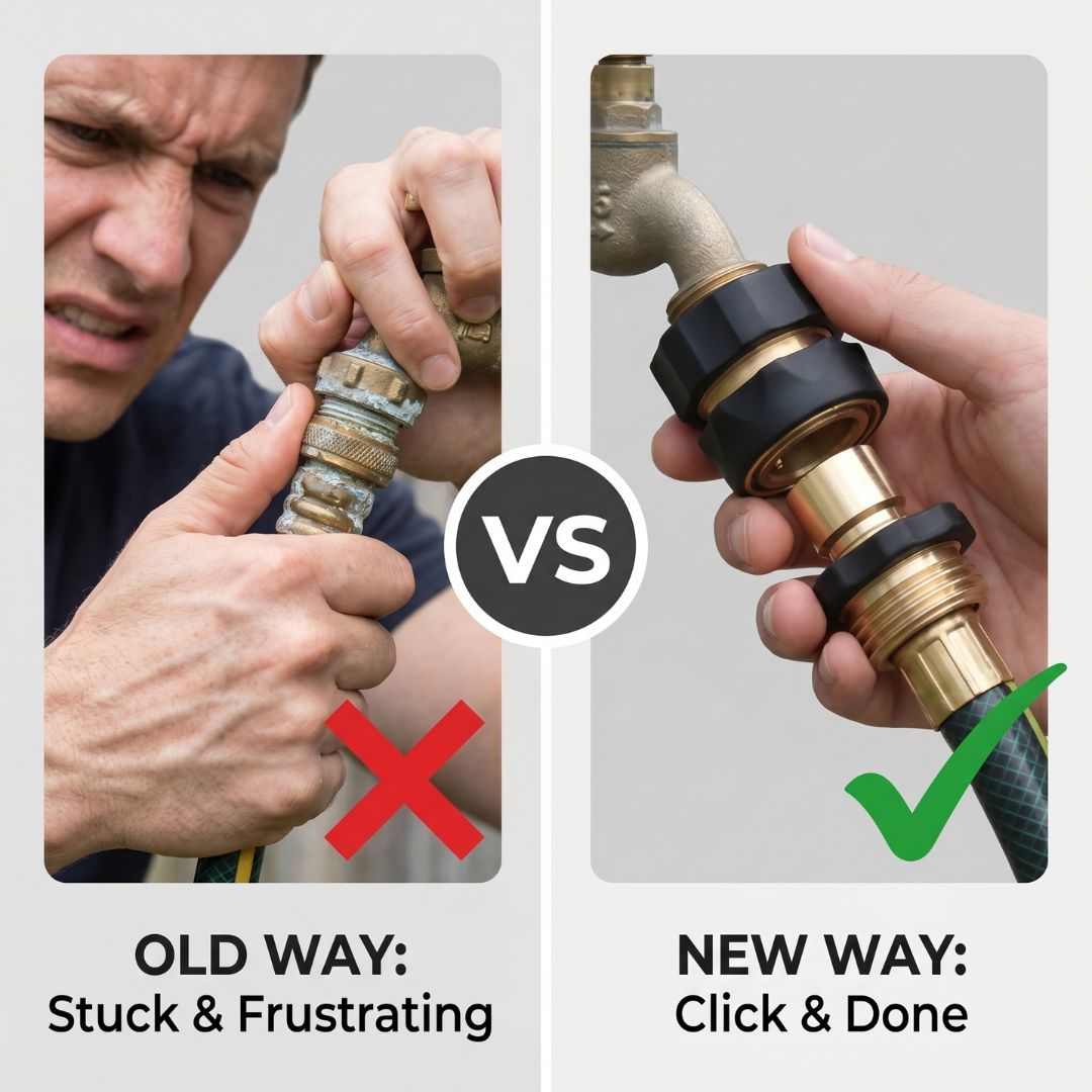 💧 Universal Quick Connect Pro Garden Hose Fittings – Heavy-Duty Reusable Premium Rust-Proof Hose Coupler Set 🛠️
