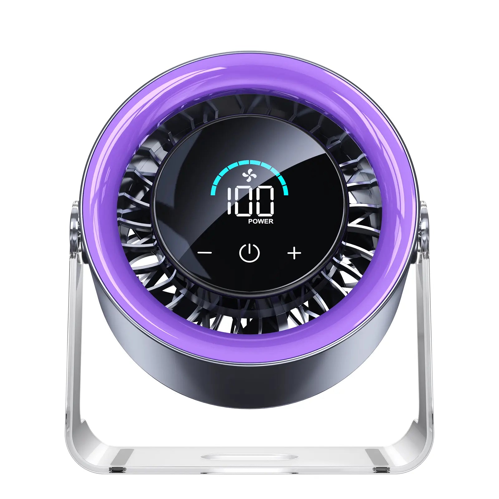 Coolhill Desktop Fan Turbo Table Fan Travel Vacation Essentials for Office 100-Speed Digital Display Low Noise Rechargeable Battery Dual Adjustment Modes Quiet Cooling Quiet Desk Fan Portable