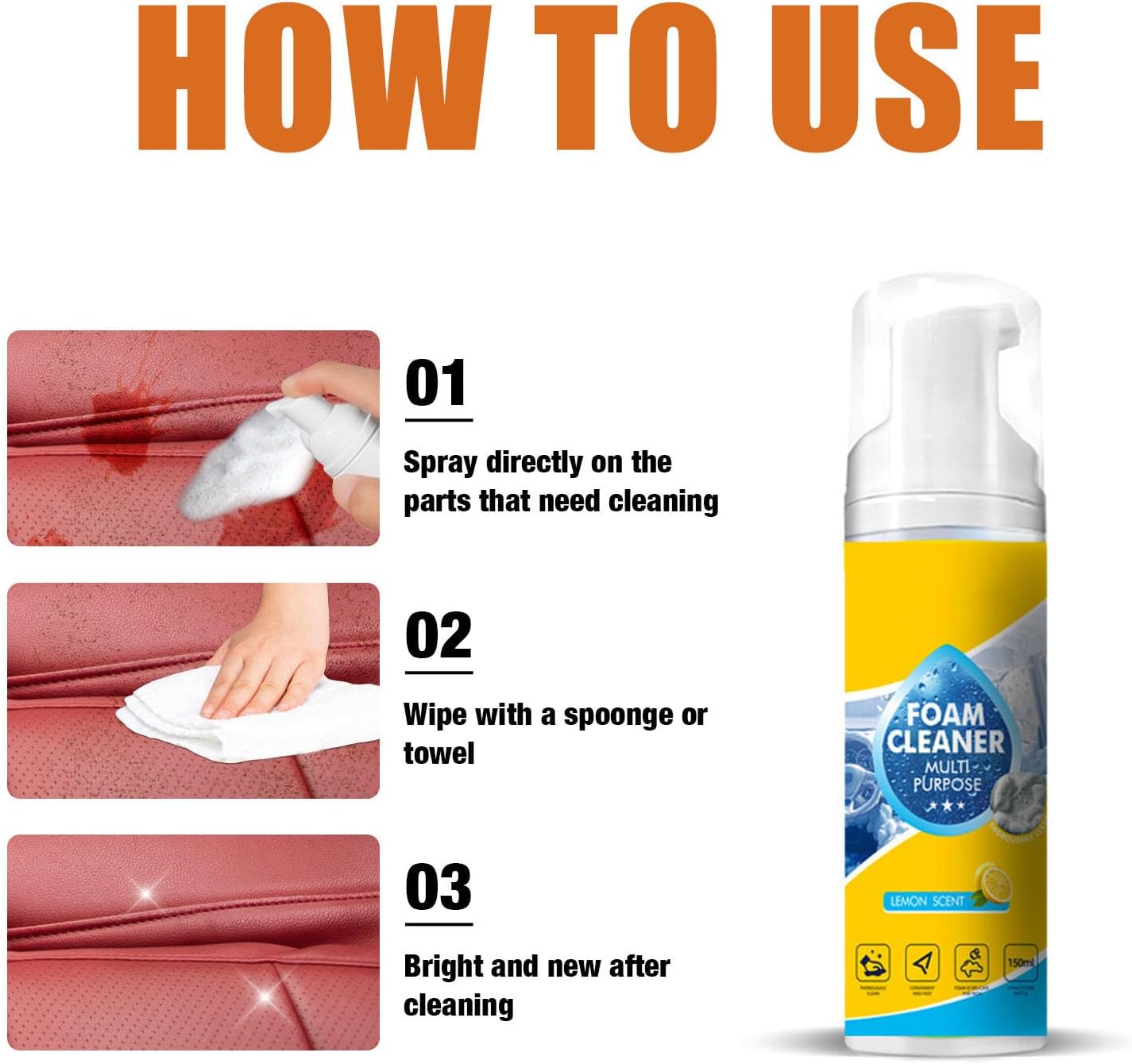 🧼 4-In-1 Multi-Enzyme Foam Cleaner – Powerful &amp; Multipurpose, Lemon Fresh Scent
