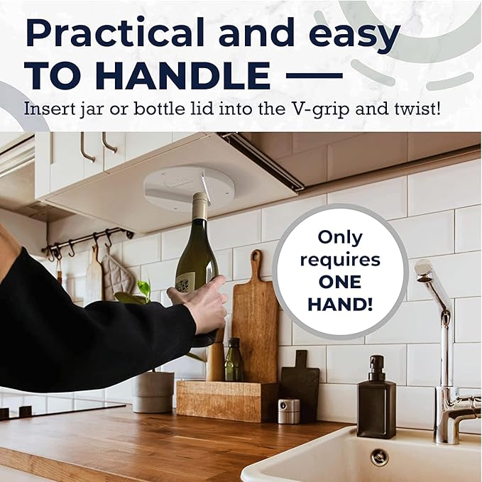 🫙 EZ Off Jar Opener – Under Cabinet, One-Handed, for Seniors & Weak Hands