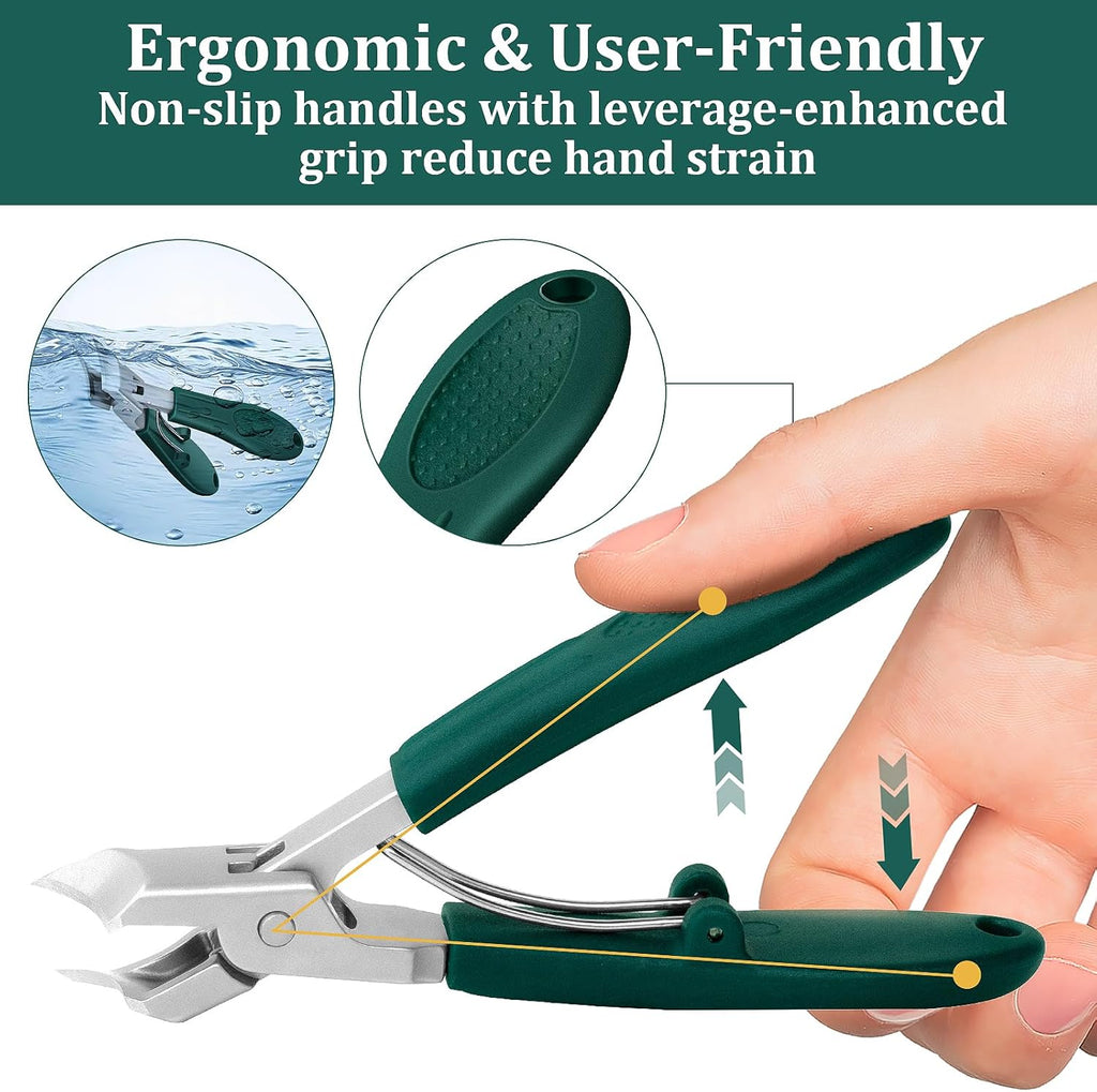 🦅 3Pcs Eagle-Beak Ingrown Toenail Clipper  – Ultra Sharp, Precision 30° Curved Blade, Splash-Proof
