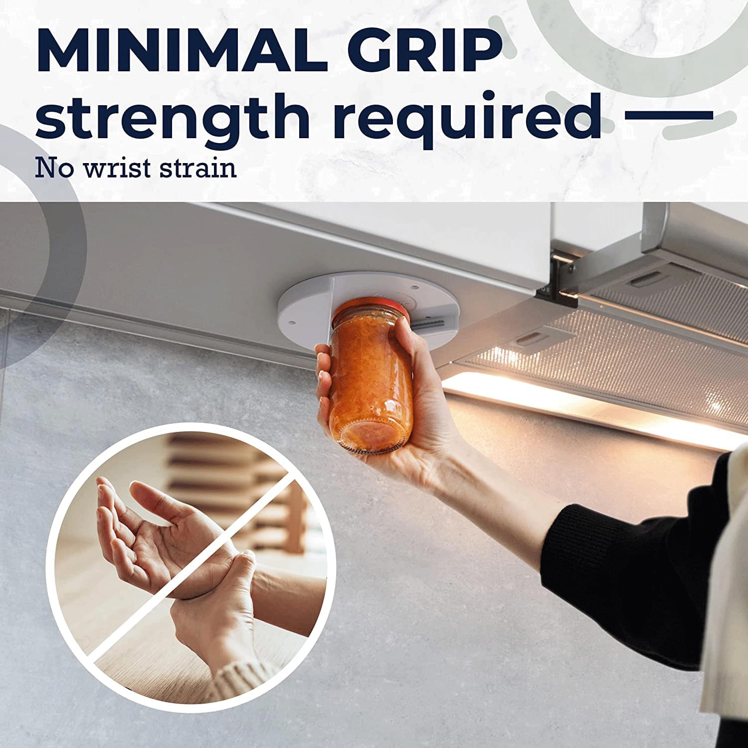 🫙 EZ Off Jar Opener – Under Cabinet, One-Handed, for Seniors & Weak Hands
