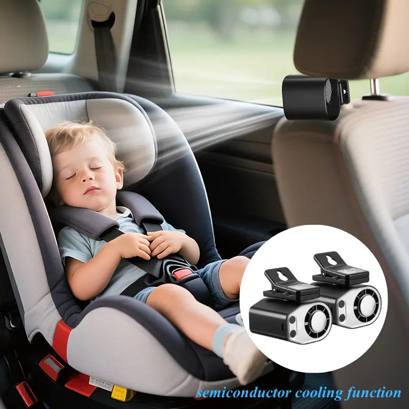JOYTUTUS 2026 Car Clip Fan with 360° Rotation & USB Rechargeable