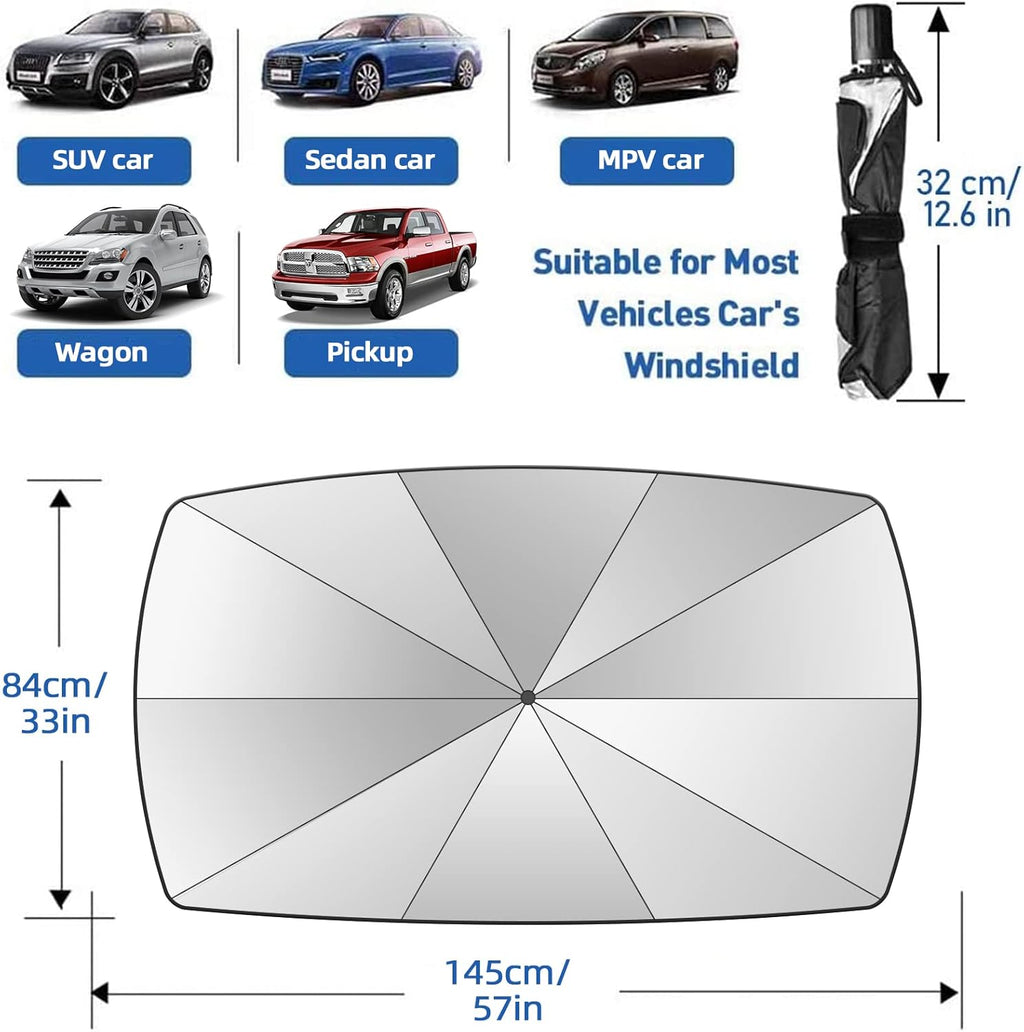 ☀️ 2026 Windshield Sun Shade Umbrella – Foldable, UV Block, Heat Insulation