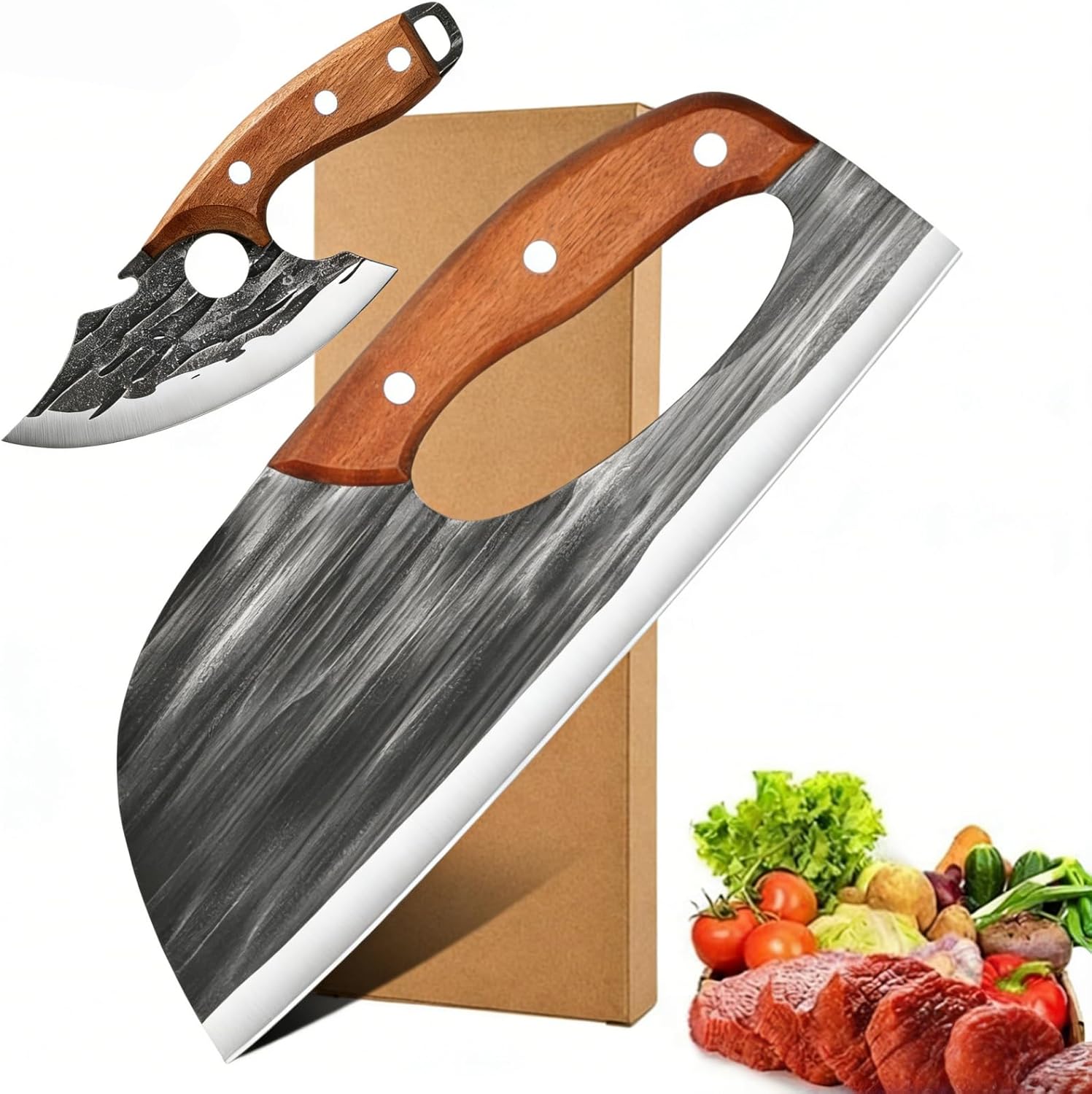 🔥[Buy 1 Get 1 Free] Forged Kitchen Knife Set - Sharp Durable Meat Cleaver Chef Knife