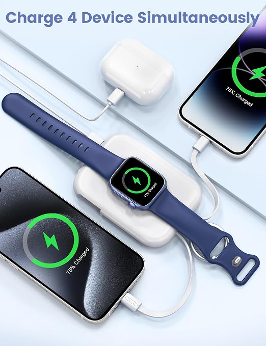 RORRY 10000mAh Portable Charger for Apple Watch & iPhone