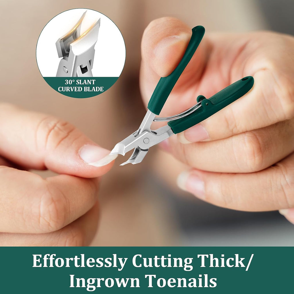 3Pcs Eagle-Beak Ingrown Toenail Clipper  – Ultra Sharp, Precision 30° Curved Blade, Splash-Proof