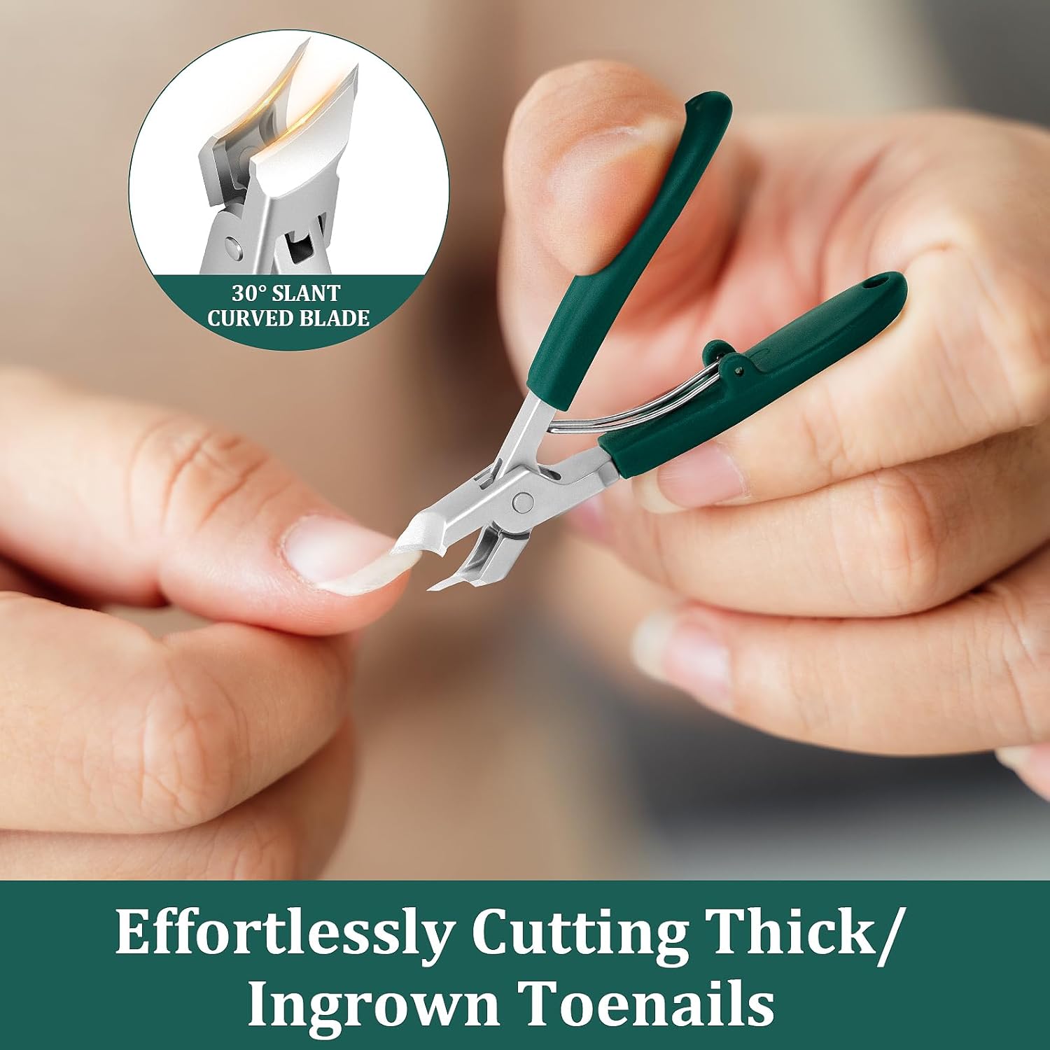 3Pcs Eagle-Beak Ingrown Toenail Clipper  – Ultra Sharp, Precision 30° Curved Blade, Splash-Proof