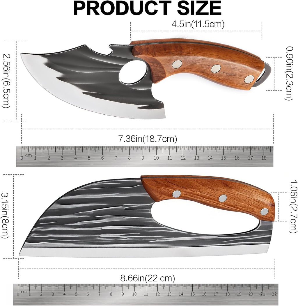 🔥[Buy 1 Get 1 Free] Forged Kitchen Knife Set - Sharp Durable Meat Cleaver Chef Knife