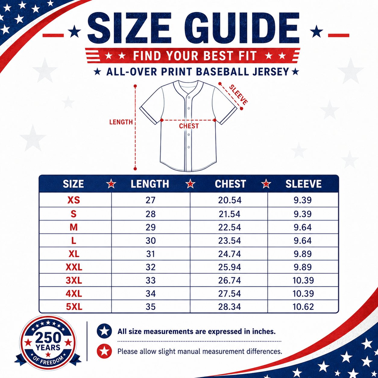 🗽 USA 250th Anniversary Baseball Jersey – Patriotic Statue of Liberty Print, 4th of July Outfit