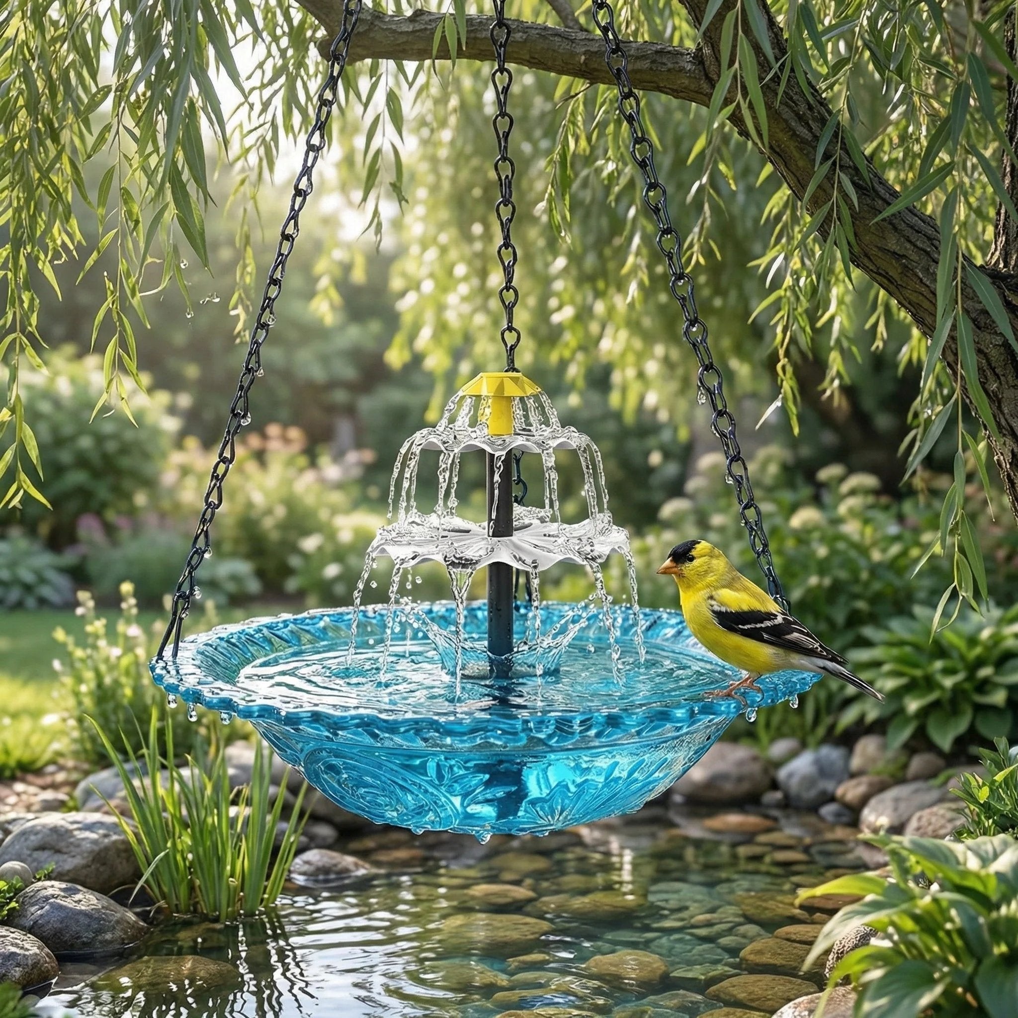 🔥🔥49% Off--Solar Cascade Hanging Bird Bath Fountain🎁Buy 2 Free Shipping