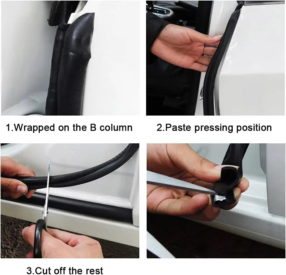 Car Door Seal Strip - 2PCS B-Pillar Seal Strip, Automotive Rubber Frame Universal for Cars, Trucks, SUV, RVs