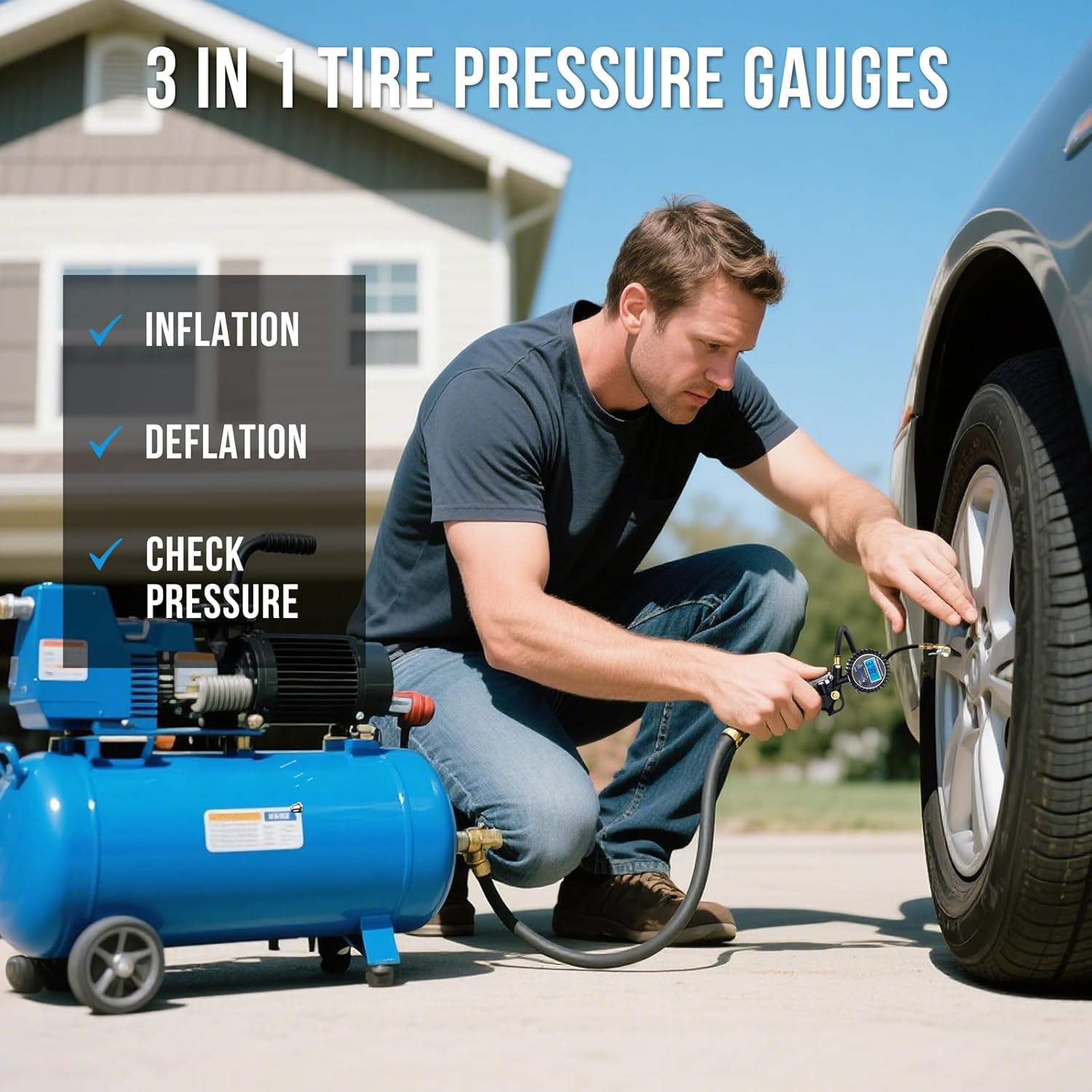 🔥LAST DAY 49% OFF - 🛠️🚗 High Precision Digital Tire Inflator Pressure Gauge | 3-in-1 Inflate Deflate Check Tire Tool
