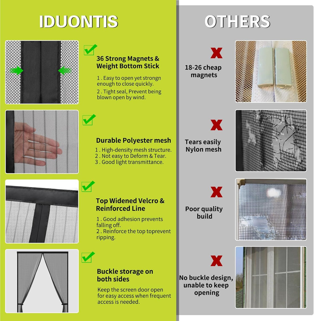 🚪 Self-Sealing Magnetic Screen Door – Hands-Free Entry, Bug-Free Living