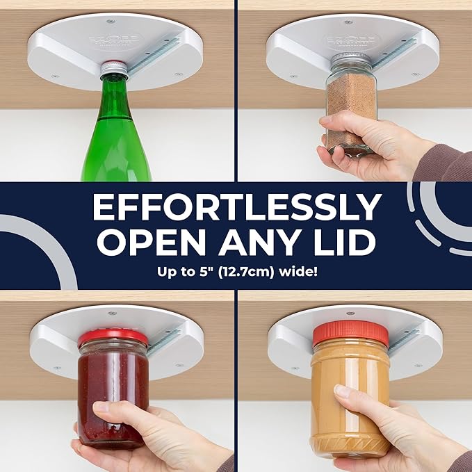 🫙 EZ Off Jar Opener – Under Cabinet, One-Handed, for Seniors & Weak Hands