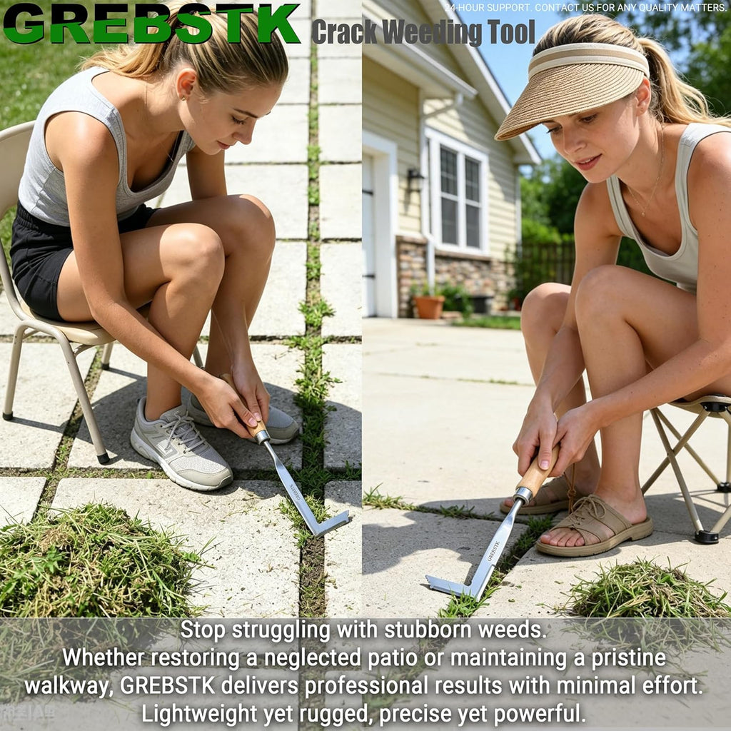 🔥Crack Weeder Crevice Weeding Tool Manual Weeder Beech Handle Lawn Yard Gardening Tool