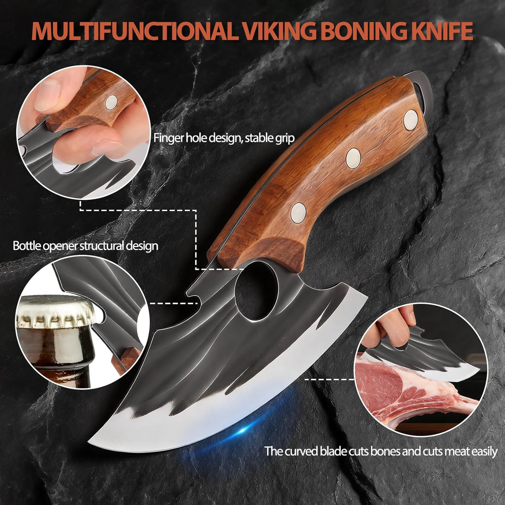 🔥[Buy 1 Get 1 Free] Forged Kitchen Knife Set - Sharp Durable Meat Cleaver Chef Knife