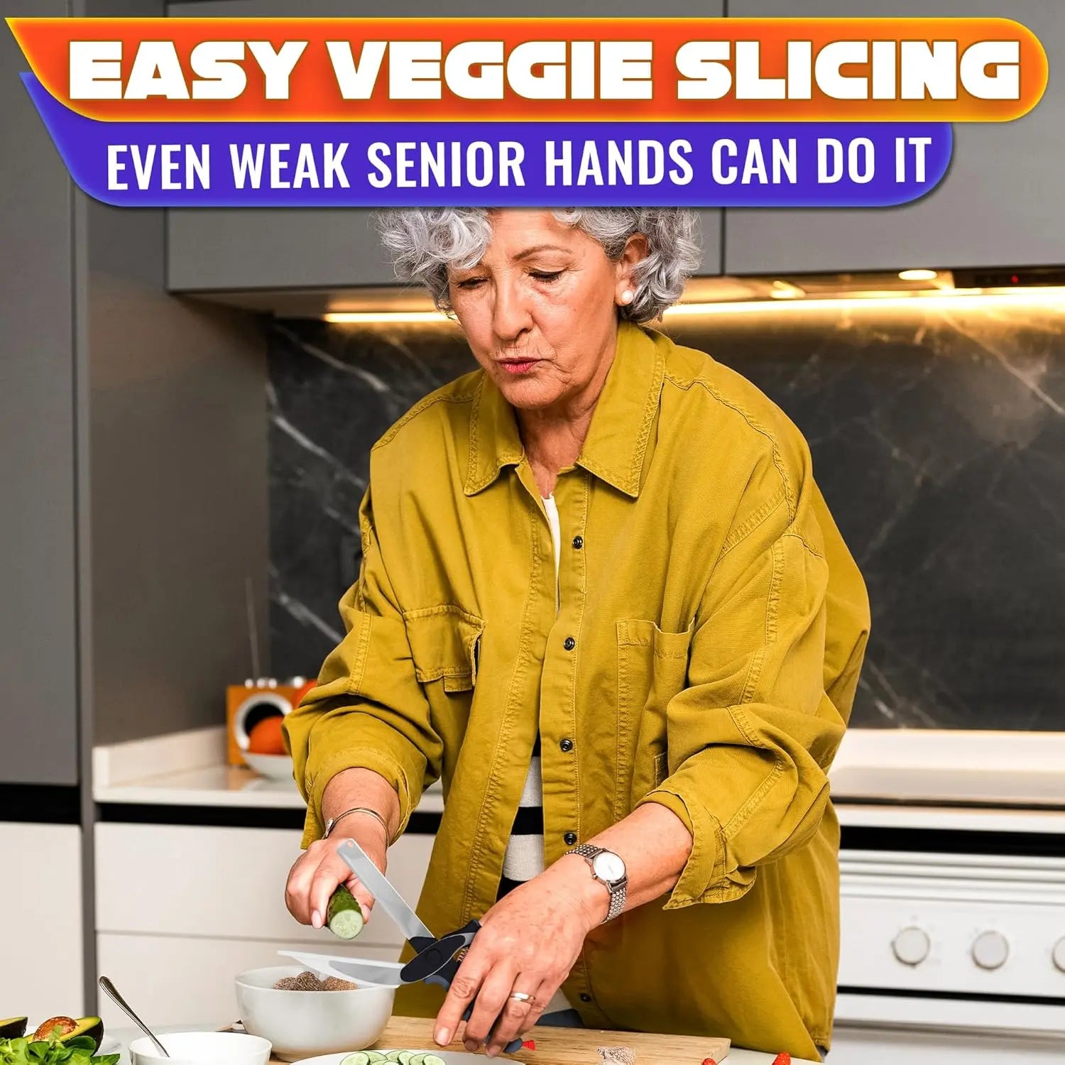✂2 in 1 Kitchen Scissors– Stainless Steel Blade & Plastic Cutting Board Scissors