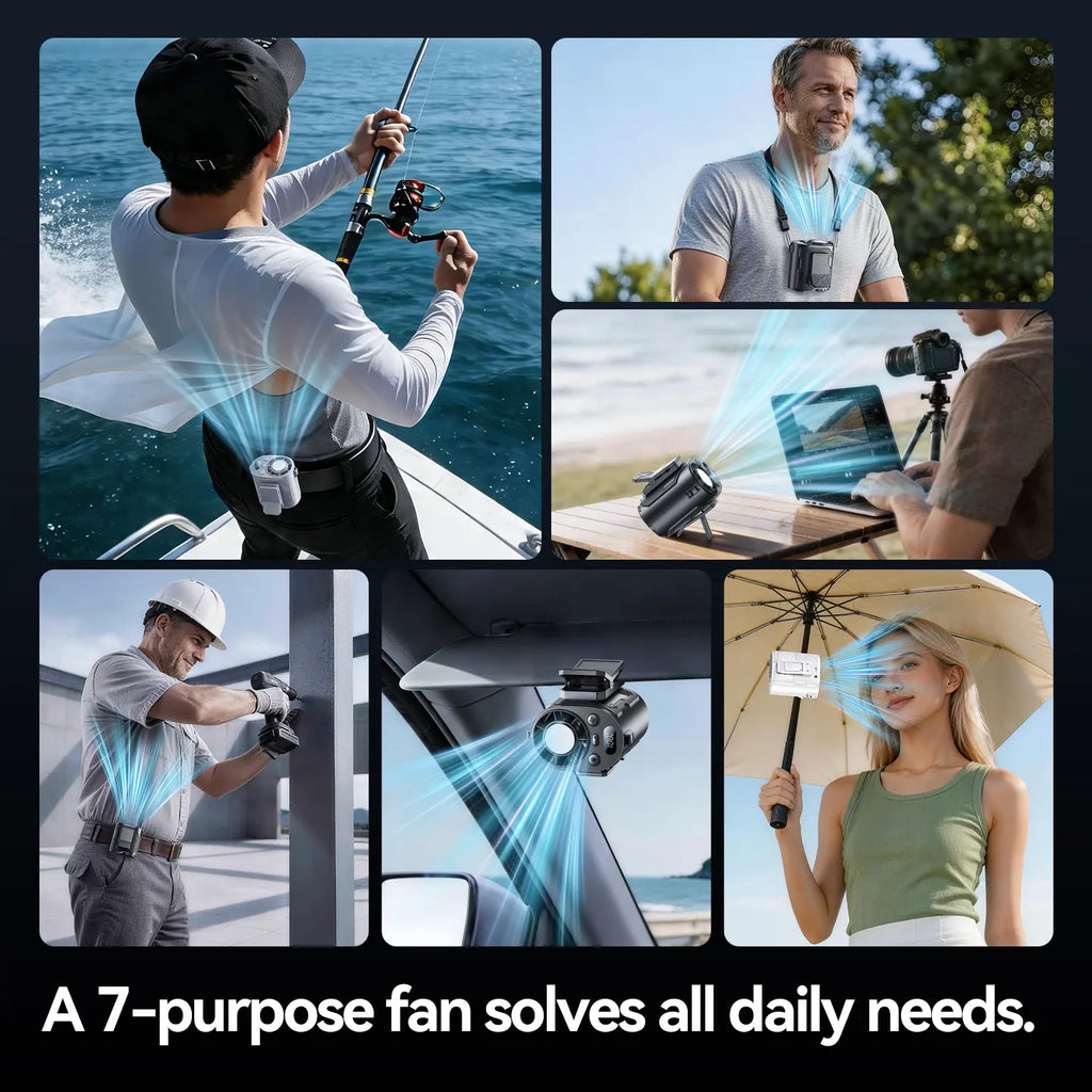 🌬️Smart Portable Rechargeable Fan with Ice Cooler