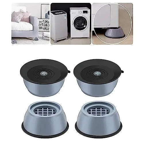 4-Piece Durable Compact Shock-Absorbing Pads for Large Home Appliances (Washing Machines, Dryers, Refrigerators) - Reduces Vibrations and Noise, Prevents Movement, Refrigerator Accessories