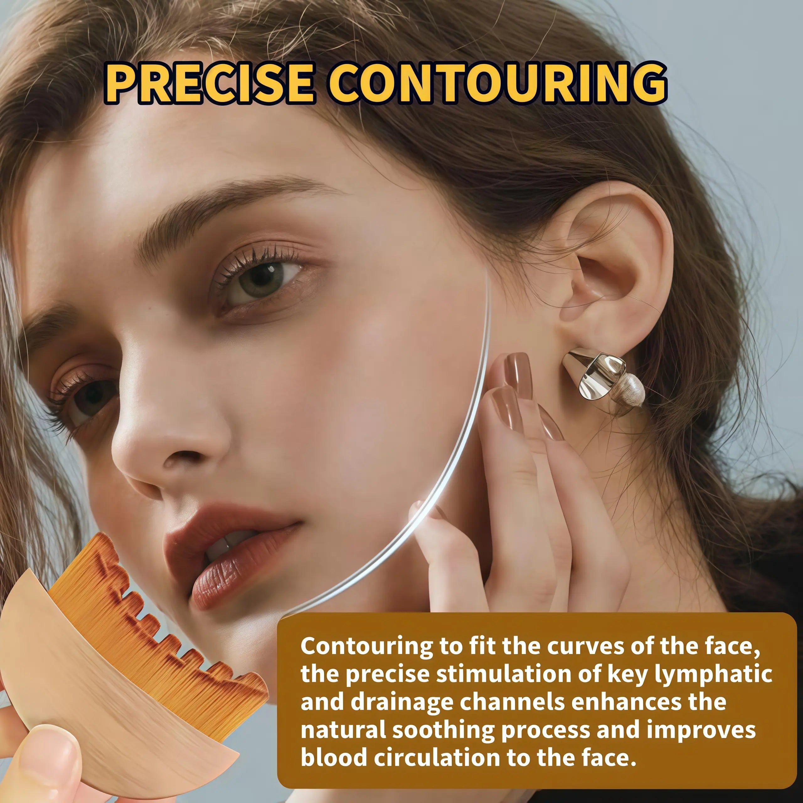 Lymphatic Contour Face Brush Set for Jawline Sculpting