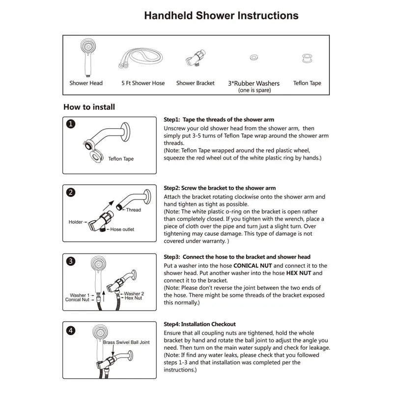 🌟 Powerful Handheld Shower Head – 6 Modes, High Pressure, Rainfall Massage