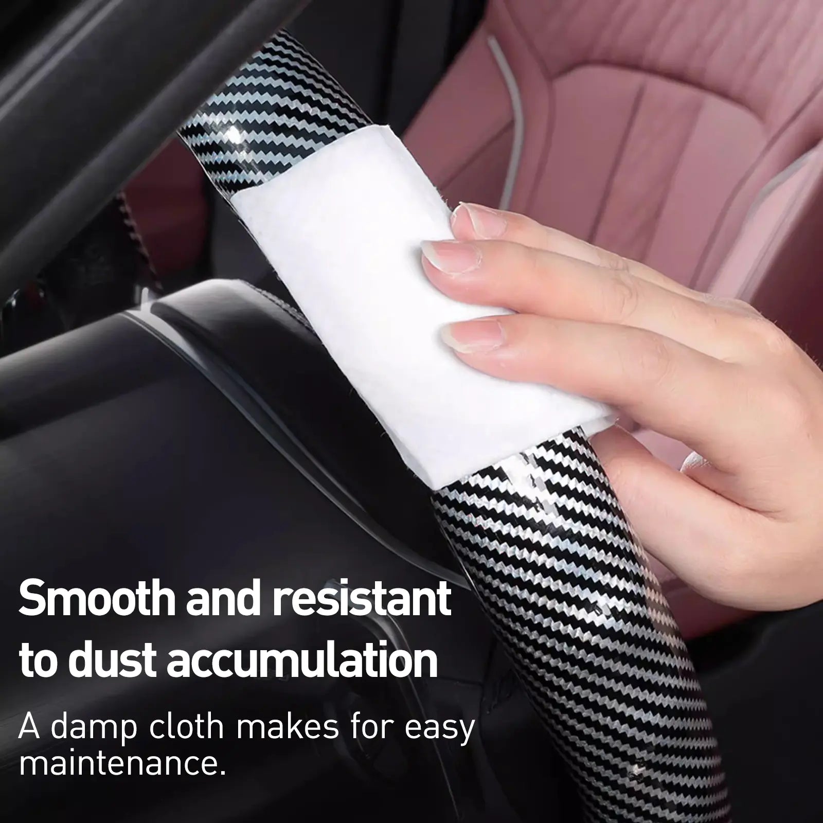 Car Steering Wheel Cover, Non slip Design Steering Wheel Protector, Universal Car Steering Wheel Cover for 15 Inch