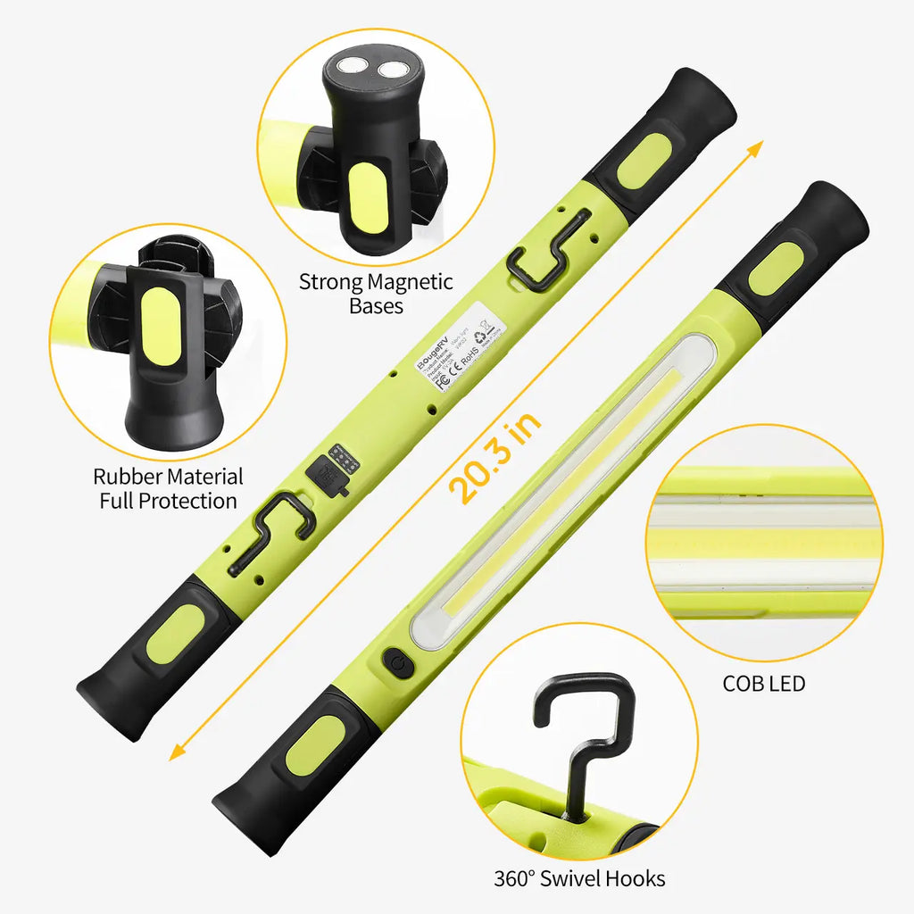 Under Hood Work Light Bar, 3000LM LED Magnetic Light Bar with Hooks, 5200mAh Cordless Rechargeable Hood Light Fathers Day Dad Gifts for Men/Mechanic/Car Repairing/Garage