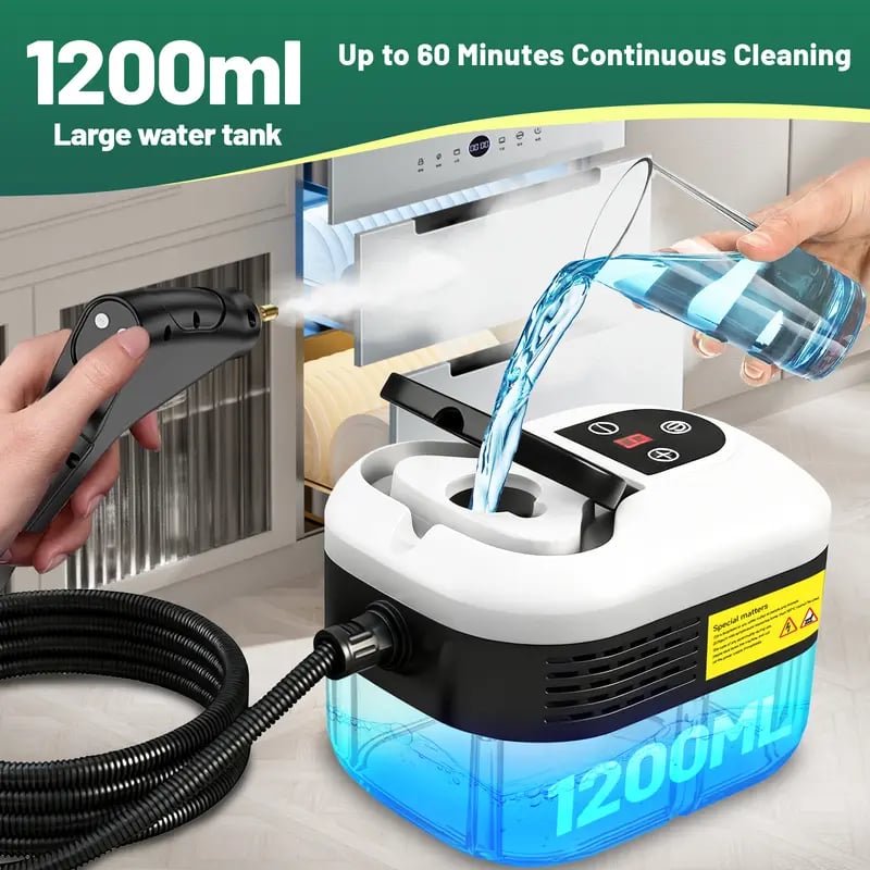 🔥Portable Handheld Steam Cleaner with 10 Accessories, Adjustable Levels, Fast Heat-Up Steamer for Kitchen, Bathroom, Tile & Car Cleaning