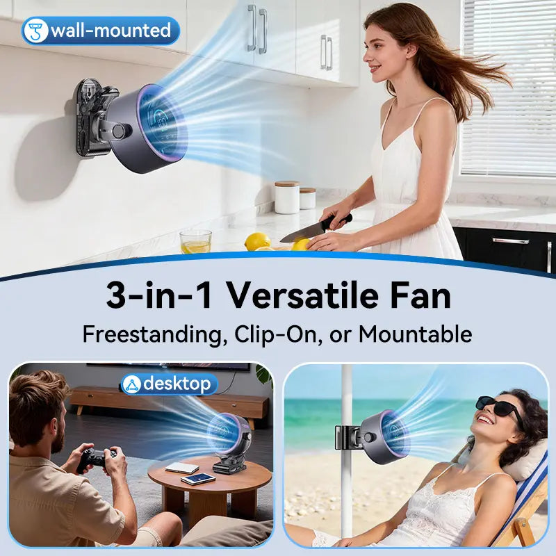 Rechargeable Portable Clip on Fan-100-Speed Touch Control, LED Display, 360° Rotate Quiet Turbo Desk Fan, Small Battery Operated USB Fan for Stroller Bed Travel Camping Golf Gym