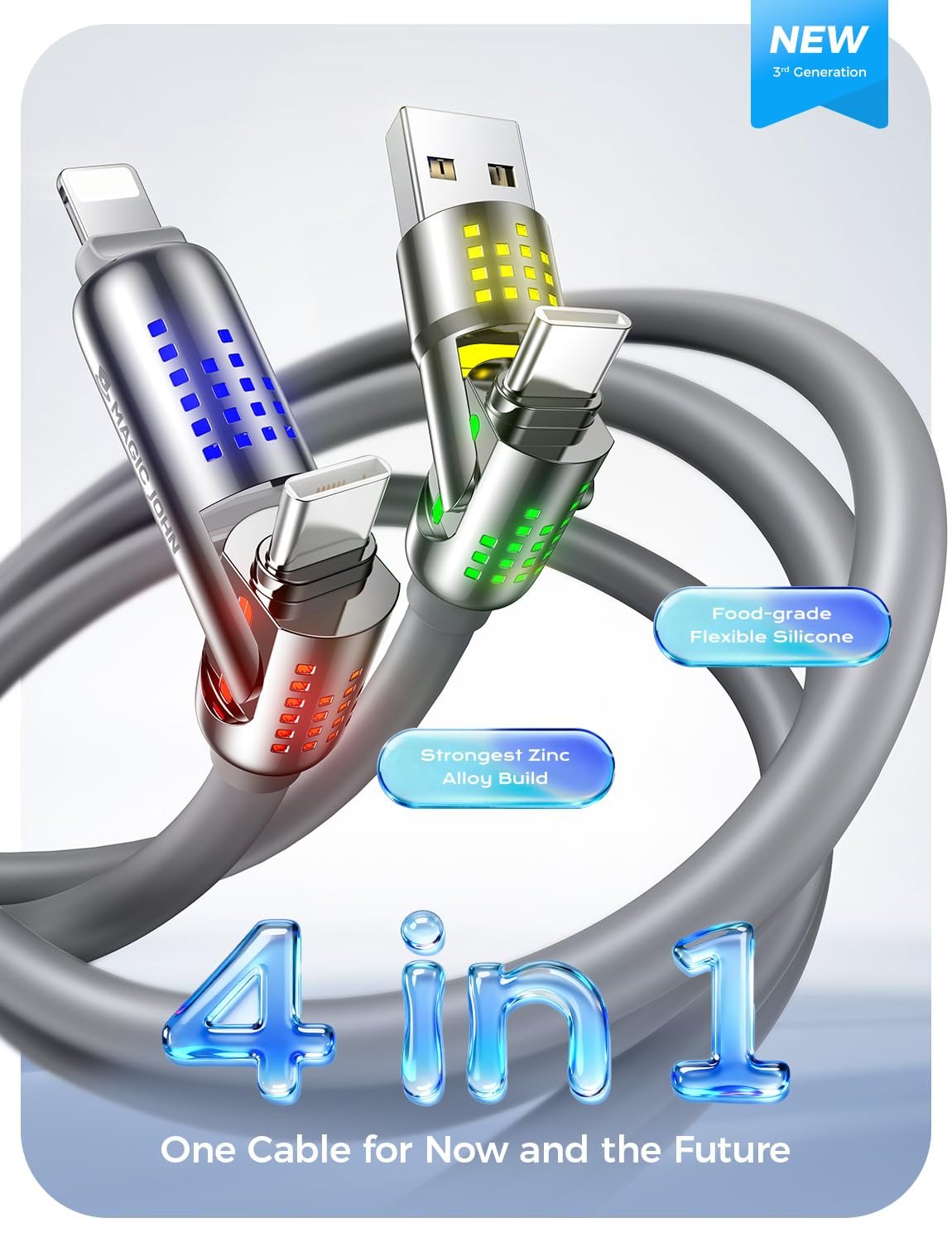 🔌4-in-1 Multi Charging Cable – 240W Fast Charging