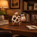 🐄Whimsical Cow & Bird Folk Art Figurine – Rustic Farmhouse Tabletop Decor Gift